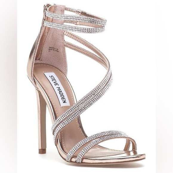 Gold Sparkly Steve Madden Heels - Picture 1 of 5